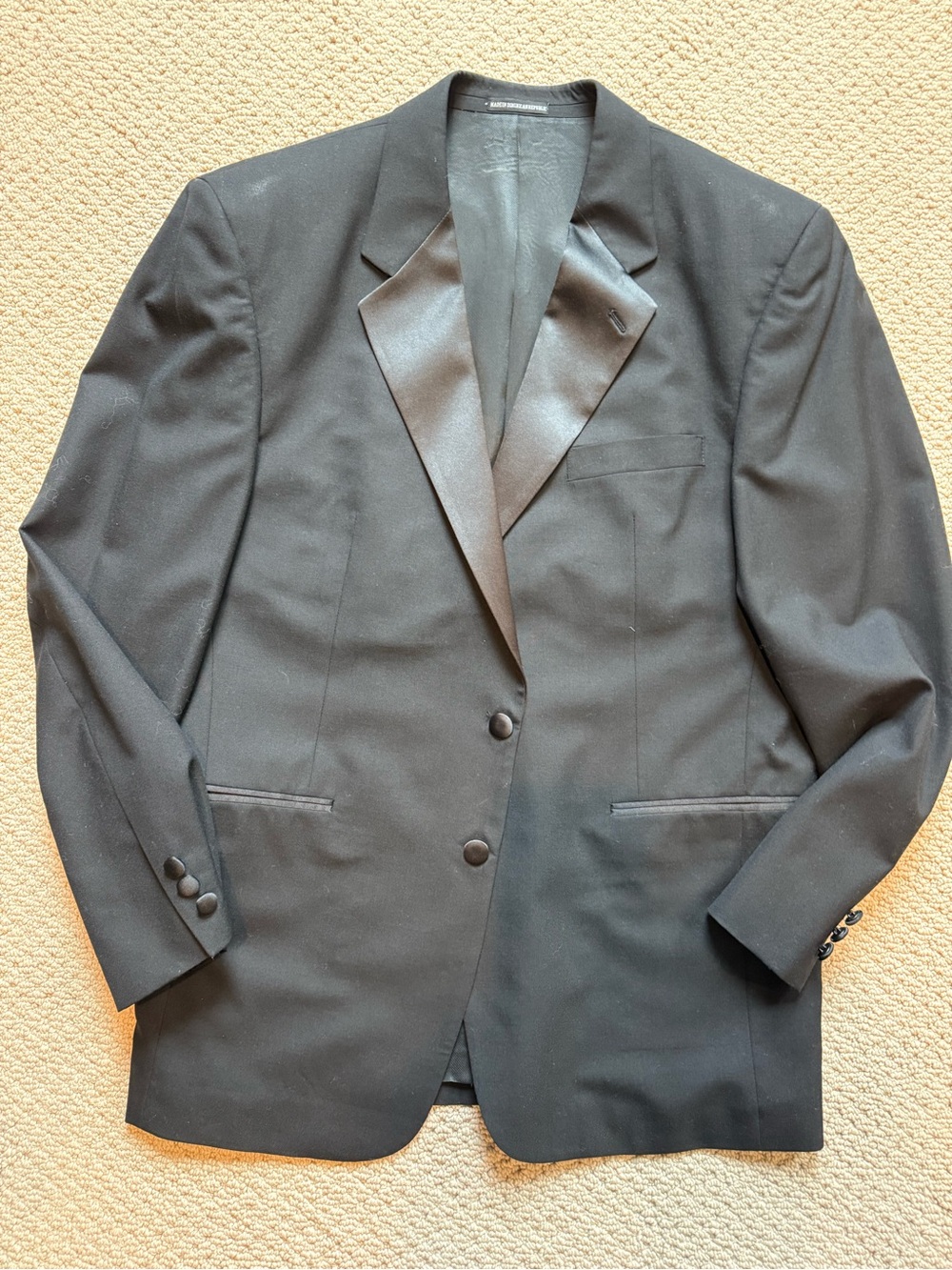 Men's Black Satin-Trim Tux Jacket
